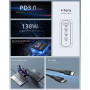 OUFUYU 138W Chargeur USB C Rapide, 4 Ports PD 3.0 GaN Adaptateur Type C avec Câble 100W pour MacBook Pro/Air, Dell XPS 15, iPhon