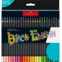 Faber-Castell 116450 Black Edition Boîte de 50 Crayons de Couleur Vibrants, Résistants à la Rupture et Prise en Main Ergonomique