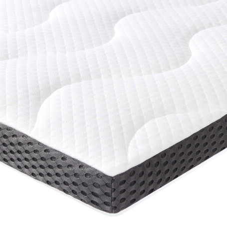 Amazon Basics Surmatelas de Mousse à Mémoire de Forme avec Gel Rafraîchissant Moelleux, 160 x 200 x 7 cm, Blanc