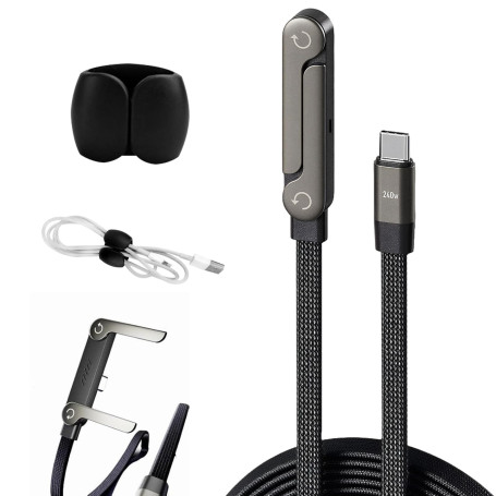 Cable Chargeur Support Invisible 2 en 1 Chargeur Support Invisible Compatible avec Les Téléphones Portables Tablettes Et Divers 