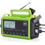 Dab/Dab+/FM Radio d'urgence Portable, Radio Solaire Manivelle avec Lampe Torche LED & Lampe de Lecture, 5000mAh Batterie Recharg
