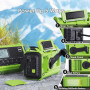 Dab/Dab+/FM Radio d'urgence Portable, Radio Solaire Manivelle avec Lampe Torche LED & Lampe de Lecture, 5000mAh Batterie Recharg