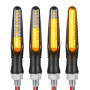 URAQT 4PCS Indicateurs de Moto, Flowing Mode Clignotants Lumières Indicateurs de Tournage de Moto, 12V 12 LED Universels Étanche