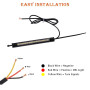 JMTBNO 2 Pcs LED Clignotants Moto Anneau Bande de Fourche Lumière Flexible Lampe Avant Feu de Clignotants Moto Ambre Blanc DRL F