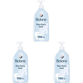 BIOLANE - Eau Pure H2O - Nettoyant Pour Le Visage, Corps Et Siège Du Bébé - Sans rinçage - 1 flacon -pompe 750ml - Fabriqué en F