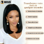 BECUS Perruque Bandeau Perruque Femme Naturelle Lisse Noire 14 pouces – Wig Bandeau Synthétique Sans Colle, Droite, Idéale pour 