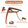 Capodastre Guitare Classique, Mediator Guitare Inclus, Capo Guitare en Alliage Plat, Ajustement Parfait pour Corde Guitare Class