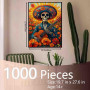 Tucocoo Casse-tête de mort 1000 pièces Squelette mexicain Fleurs d'art coloré Puzzle artisanal Décoration maison Soirée familial