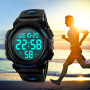 Montre de sport digitale pour homme - Pour la course, les activités en plein air - étanche 5 ATM - Style militaire, décontracté,