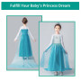 URAQT Elsa Déguisement, Robe Filles Costume, Costume Petites Filles Princesse Elsa Déguisement, Costume et Accessoires Noël Hall