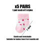 KSBBHDS Lot de 5 Paires de Chaussettes Thermiques Épaisses pour Bébé 0-6 Mois, Déodorantes et Antibactériennes, Rose