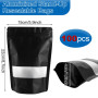 MIVIDE 100pcs Sachet Alimentaire 15 x 22 cm, Sachets en Mylar Refermables avec Zip, Film Aluminium Sac Alimentaire Zip pour Cons