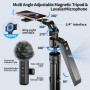 yAyusi Vlogging Kit pour iPhone/Andriod, Kit Youtuber Complet avec Automatique Trépied Smartphone de Suivi du Visage Rotation à 