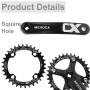 Pédalier VTT, Pédalier MTB à cône carré avec Bras de 170mm 104 BCD, Compatible avec Les vélos Mono-Vitesse et Les vélos 8/9/10/1