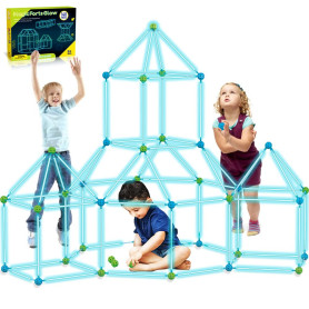 Kit De Construction pour Enfants 140 Pièces Brillent dans Le Noir Jouets De Construction De Fort d'air pour 4 5 6 7 8 9 Ans Et P