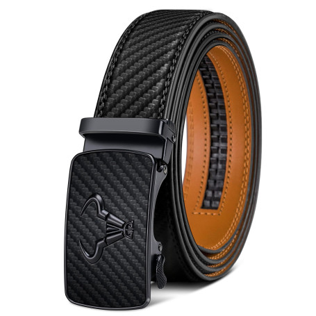 KEMISANT Ceinture Homme, Ceinture Automatique Cliquet en Cuir pour Hommes Robe Costume,Largeur 35mm,Taille Ajustable