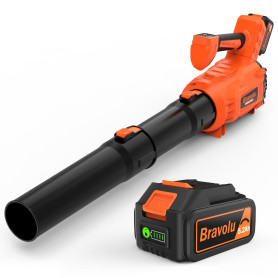 Souffleur de Feuilles sans Fil, 5200 mAh avec Chargeur, Souffleur Feuilles Mortes Vitesse Max 305 km/h, Moteur sans balais Puiss