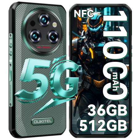 OUKITEL WP35 Pro 5G Telephone Incassable - 36GO(12+24)+512GO Telephone Portable Android 14,6,6 Pouces FHD+,5G Dual SIM, Telephon