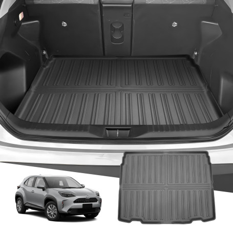 LUWU Tapis de Coffre Compatible avec Toyota Yaris Cross Hybrid 2021-2024 2025 TPE Proteciton de Coffre Voiture Antidérapant Bord