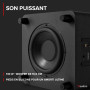 Audizio SW65C Caisson de Basses Actif Hi-FI 130W, Subwoofer 6,5" avec Réglage de Crossover, Design Compact Noir, Idéal pour Musi