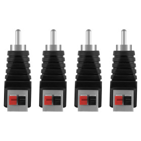 AXFEE 4 PCS RCA Vers Haut-parleur Adaptateur, Fiche Sans Soudure Haut-parleur Phono, RCA Mâle Vers AV Ressort Presse pour Audio 