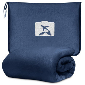 Couverture de voyage 2 en 1, couverture de voyage ultra légère et chaude en voiture 152 x 127 cm, coussin de transformation en a