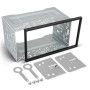 Hitopin Cadre d'Autoradio Universel 2 DIN, Universel en Métal avec Cadre, Cadre de Montage d'Autoradio, 2 DIN - Double Cadre en 