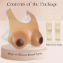 Vollence Réaliste Faux Seins Poitrine en Silicone avec Sangles Réglables pour Prothèses de Mastectomie Soutien-Gorge Pads