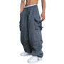 WZIKAI Pantalon cargo baggy décontracté pour homme - Pantalon cargo de parachute - Coupe ample - Hip Hop - Sarouel avec poches