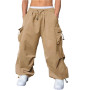 WZIKAI Pantalon cargo baggy décontracté pour homme - Pantalon cargo de parachute - Coupe ample - Hip Hop - Sarouel avec poches