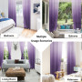 XWZO Lot de 2 rideaux en voile avec œillets - Dégradé de couleurs - Pour chambre à coucher et salon - Avec embrasses - 245 x 140