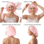 LitBear Bonnet de Nuit en Soie Mûrier pour Femmes, 6A 22 Momme, Grand Cache-Cheveux à Double Couche avec Bande à Nouer, Turban A