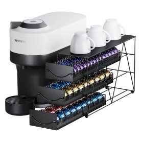 Le tiroir HFHOME peut contenir 90 dosettes Vertuo, organisateur de dosettes N à 3 niveaux, support de rangement de capsules de c