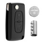 Jongo® CE0536 Kit Complet Coque Clé + Pile CR1620 Compatible avec Peugeot 207 308 3008 Partner Expert Citroën C3 C4 Berlingo Jum