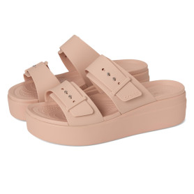 Crocs Brooklyn Buckle Low Wedge Sandale caleFemme