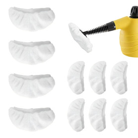 10 Pièces Accessoires Nettoyeur Vapeur, Pads de Nettoyage Vapeur Universels, Buses de Nettoyeur Vapeur Lavables, Chiffons en Mic
