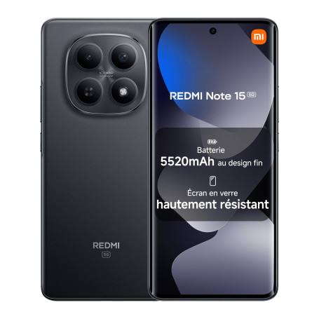 Xiaomi REDMI Note 15 5G, Smartphone 8+256Go, Design Ultra Fin, Résistance à l'eau IP65, Appareil Photo Ultra-Net 108 Mpx, Écran 