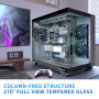 MUSETEX Boitier PC ATX, 3 Ventilateurs Non-LED préinstallés, Support RAD 360MM, Verre trempé 270° Full View Boitier Pc Gamer wit