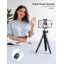 Lamicall Trépied pour Téléphone - [3 en 1] Mini Trépied Flexible Smartphone Portable avec Télécommande Sans Fil, 360° Rotation, 