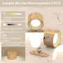 Feallive Applique Murale Interieur, Lampe Murale Touch LED avec Port de Charge USB Contrôle Tactile, 3 Niveaux de Luminosité 3 T