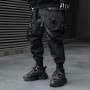 XYXIONGMAO Techwear Pantalon de jogging cargo japonais style gothique pour homme Noir