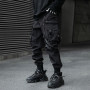 XYXIONGMAO Techwear Pantalon de jogging cargo japonais style gothique pour homme Noir
