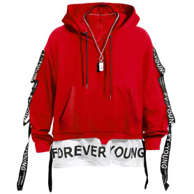Covisoty Sweat à Capuche Homme Patchwork Pull Homme Sport Capuche Techwear Hip Hop Hiver et Automne