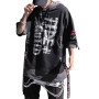 XYXIONGMAO Techwear Chemise à capuche style streetwear japonais Hip Hop pour homme Motif alphabet