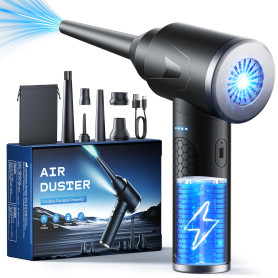 Souffleur Air Comprimé, 100000 TR/Min de Souffleur pc avec Batterie 9000mAh, Bombe Air Sec - Nettoyage PC, Plumeau Air Comprimé 