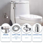 Vaporisateur de Toilette Douchette à Main Bidet en Acier Inoxydable - Pulvérisateur à double mode avec conception à double inter