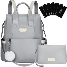 Eshow Sac a Dos Femme Antivol, Sacs à Main Portés Dos Elégant Léger, Petit Sac Bandoulière avec Étui anti RFID & Pochette pour V