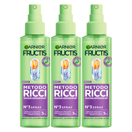 Garnier Fructis Méthode Boucles Étape n°3 Spray Hydratant avec Acide Hyaluronique et Beurre de Karité Définit Nourrit et Revital