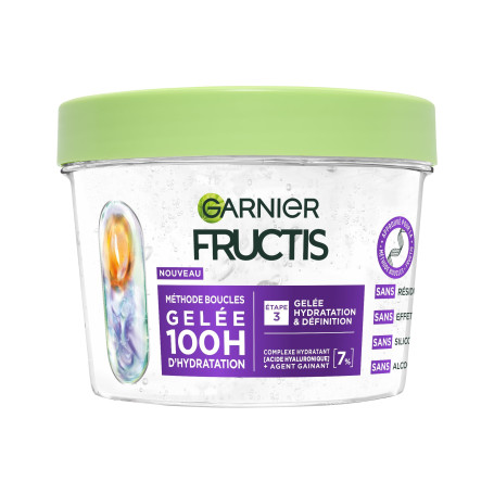 Garnier Fructis Méthode Boucles - Gelée Capillaire Hydratation & Définition pour Cheveux Bouclés - Enrichie en Acide Hyaluroniqu