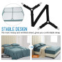 WADEO Lot de 2 Supports de Drap de Lit Réglables avec Clips et Bretelles - Tendeurs Réglables en Croix pour Drap-Housse - Compat